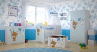 BabyBoo Dětská postýlka LUX Medvídek UŠÁČEK modrý 120x60cm