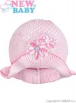 Pletený klobouček New Baby růžovo-růžový 30794